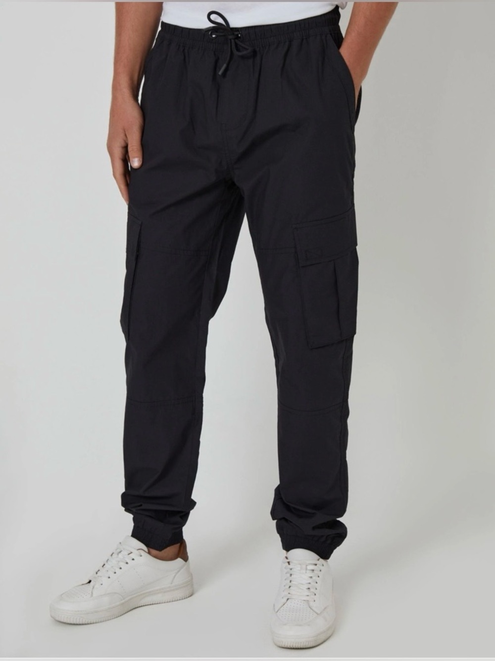 Rue21 Men's Black Cargo Jogger Pants - Elastic Waist